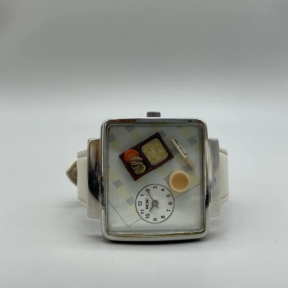 MINI MN051 Womens Watch 37mm Food Dial Square 3D Miniature Leather New Battery